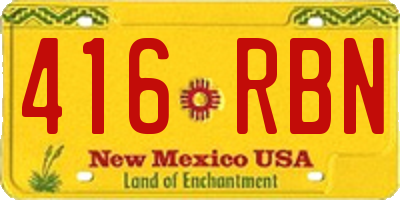 NM license plate 416RBN