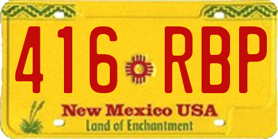NM license plate 416RBP