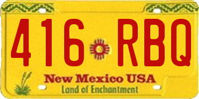 NM license plate 416RBQ
