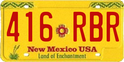NM license plate 416RBR