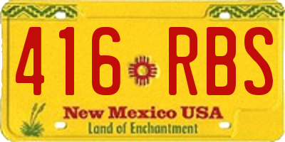 NM license plate 416RBS