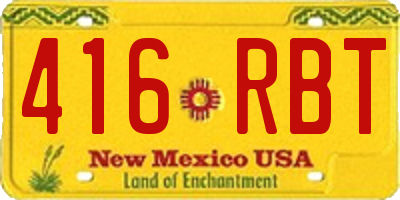 NM license plate 416RBT