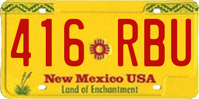 NM license plate 416RBU