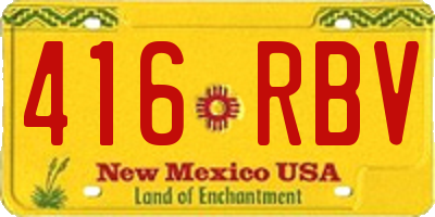 NM license plate 416RBV