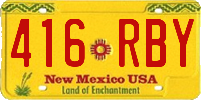 NM license plate 416RBY