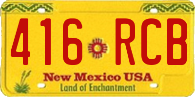 NM license plate 416RCB