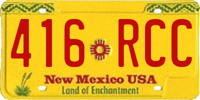 NM license plate 416RCC