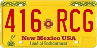 NM license plate 416RCG