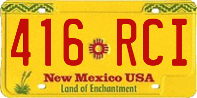 NM license plate 416RCI