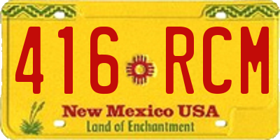 NM license plate 416RCM