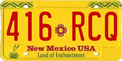 NM license plate 416RCQ