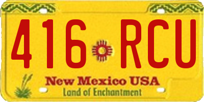 NM license plate 416RCU
