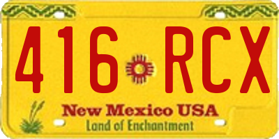 NM license plate 416RCX