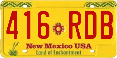 NM license plate 416RDB