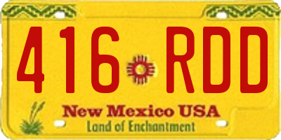 NM license plate 416RDD