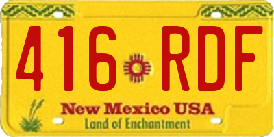 NM license plate 416RDF