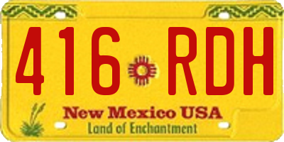 NM license plate 416RDH