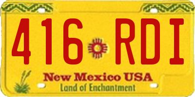 NM license plate 416RDI