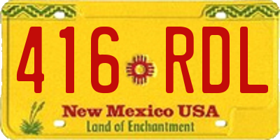 NM license plate 416RDL