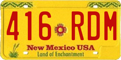 NM license plate 416RDM