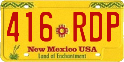 NM license plate 416RDP