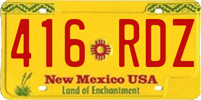 NM license plate 416RDZ