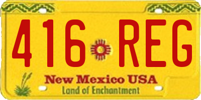 NM license plate 416REG