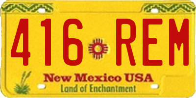 NM license plate 416REM