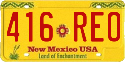 NM license plate 416REO