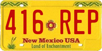 NM license plate 416REP
