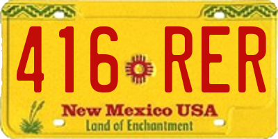 NM license plate 416RER
