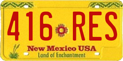 NM license plate 416RES