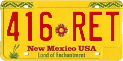 NM license plate 416RET