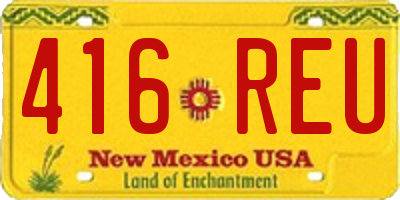 NM license plate 416REU