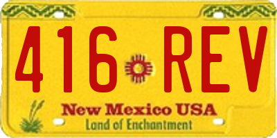 NM license plate 416REV