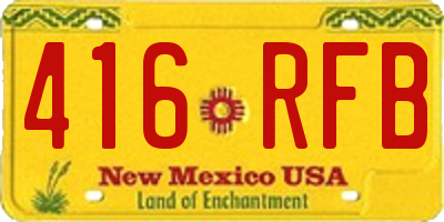 NM license plate 416RFB