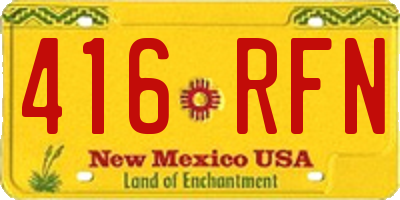NM license plate 416RFN