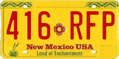 NM license plate 416RFP