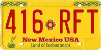 NM license plate 416RFT