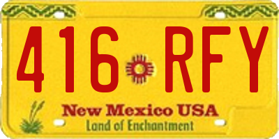 NM license plate 416RFY
