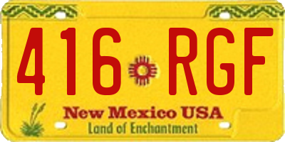 NM license plate 416RGF