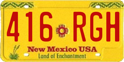 NM license plate 416RGH