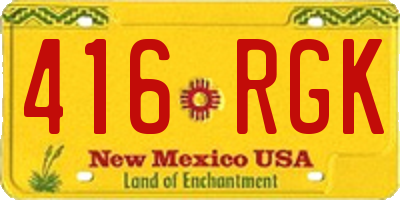 NM license plate 416RGK