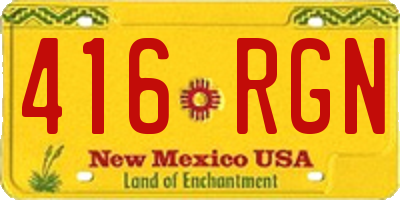 NM license plate 416RGN