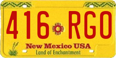 NM license plate 416RGO