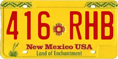 NM license plate 416RHB
