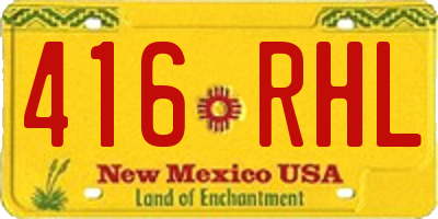 NM license plate 416RHL