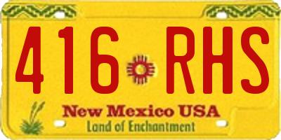 NM license plate 416RHS