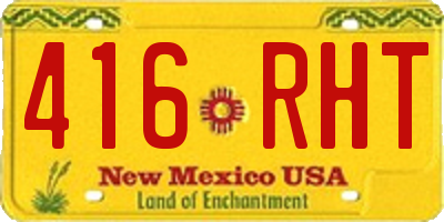 NM license plate 416RHT