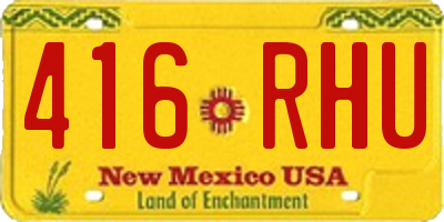 NM license plate 416RHU